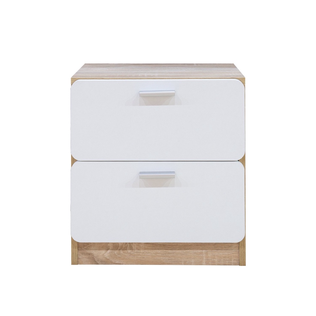 GlobalHouse DELICATO ตู้ข้างเตียง Nice 42x30x45ซม. สีไม้อ่อน/ขาว สินค้าของแท้คุณภาพดี