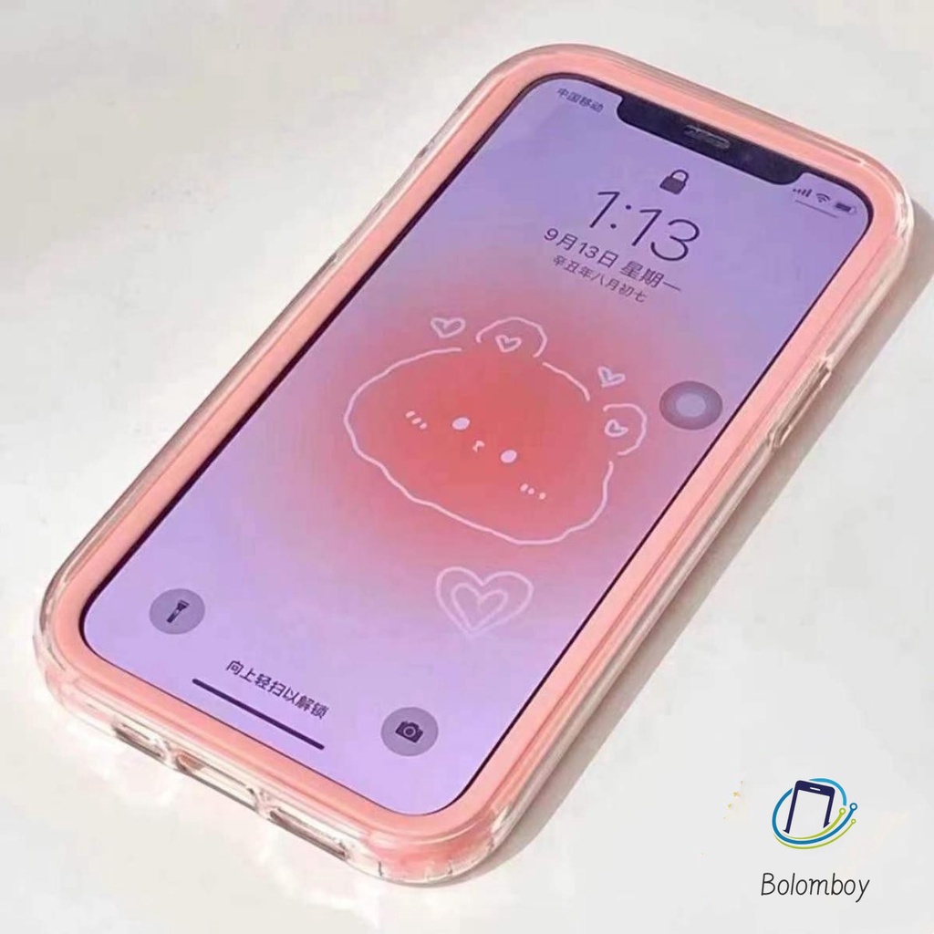 3อิน1 ชัดเจน เคสโทรศัพท์ for Iphone 11 12 13 14 15 Pro Max XR 7 8 6 14 Plus X XS MAX TPU โปร่งใสสูง กันกระแทก เคสมือถือ