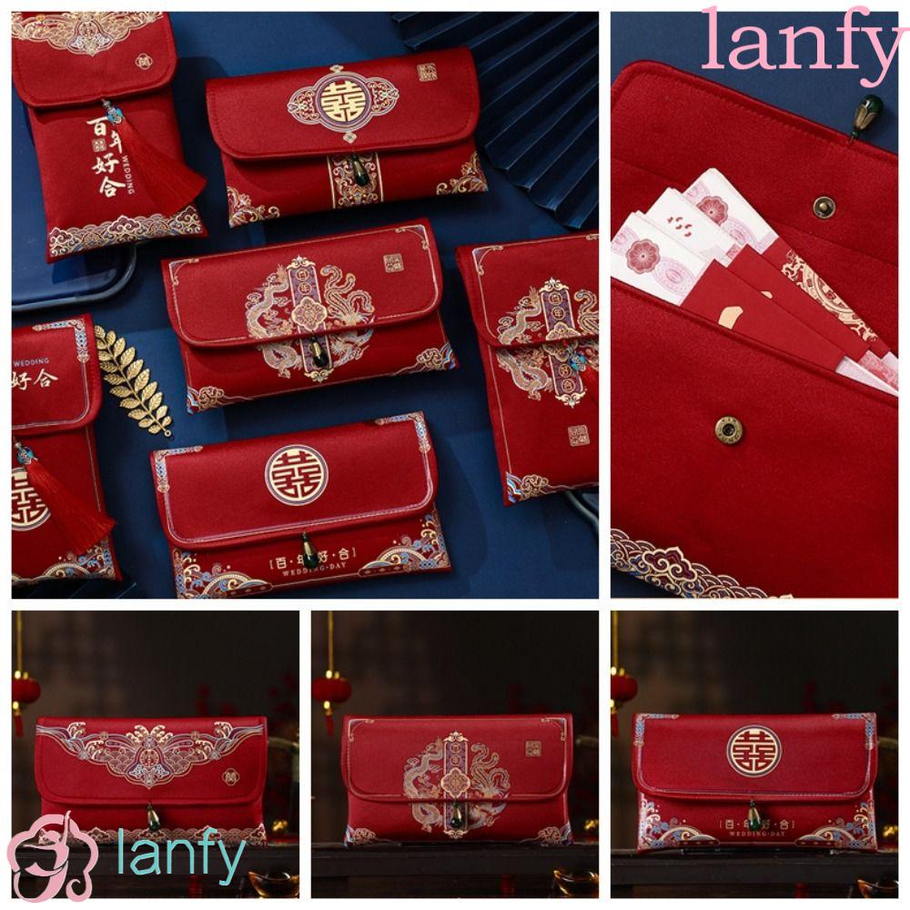 Lanfy กระเป๋าเงิน ปักลาย ประดับพู่ หลายลาย 2024 สําหรับงานแต่งงาน วันเกิด