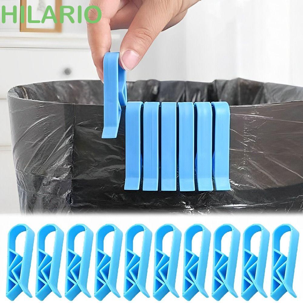Hilario คลิปหนีบถุงขยะพลาสติก กันลื่น สีฟ้า สําหรับบ้าน 10 ชิ้น