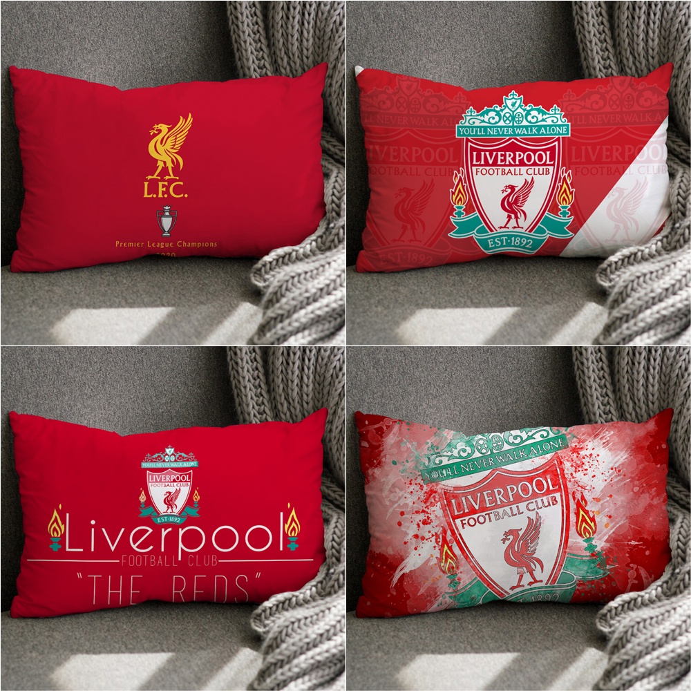 ปลอกหมอนอิงโซฟา ทรงสี่เหลี่ยมผืนผ้า พิมพ์ลายโลโก้ Liverpool สองด้าน ของขวัญวันเกิด สําหรับตกแต่งบ้าน (ไม่มีแกน)