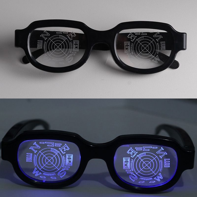 Edogawa Conan Light-emitting Glasses อะนิเมะญี่ปุ่นโคนันเดียวกัน LED เรืองแสง USB ชาร์จแว่นตาคอสเพลย์เทศกาลดนตรีผู้ชายผู้หญิงตลกเรืองแสงแว่นตาอุปกรณ์ประกอบฉากถ่ายภาพ