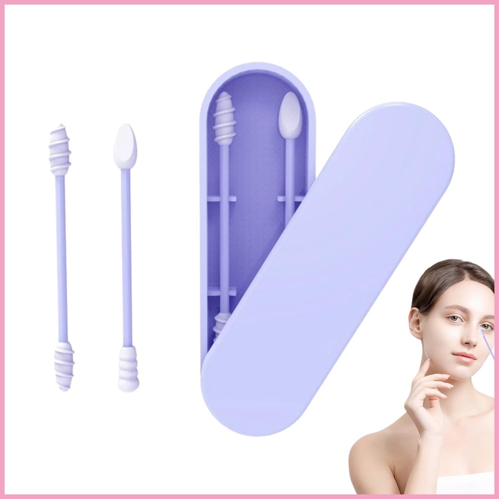 สําลีนํากลับมาใช้ใหม่ได้สําลีบาง BPA ปลอดภัยนุ่มพิเศษเด็กความปลอดภัย Swabs บางเคล็ดลับซิลิโคน Q-Tips