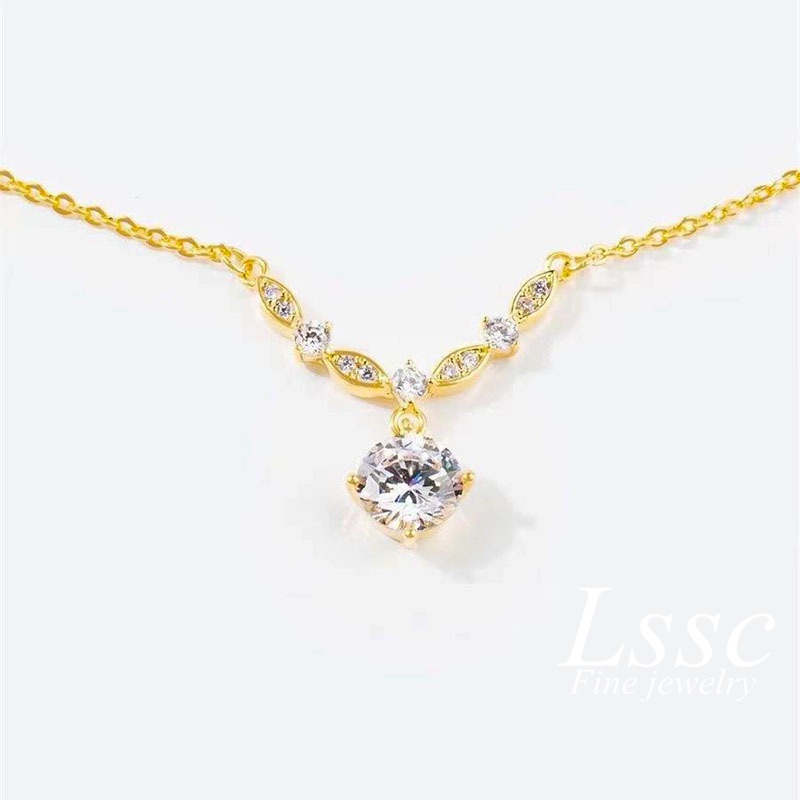 สร้อยคอสเตนเลสผู้หญิง สร้อยไม่ลอกไม่ดำแฟชั่น สไตล์เกาหลี เพชรเจ็ดเม็ด ดูหรูหรา - รูปที่ 4