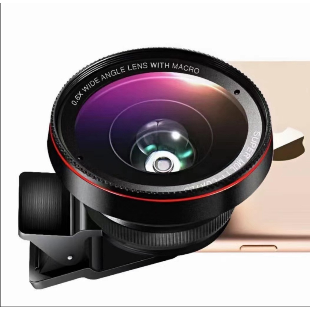 0.6x Glass Coated Wide-Angle Two-in-One Mobile Phone Lens 37mm 0.6 Times Wide Angle Lens 20 Times Mi