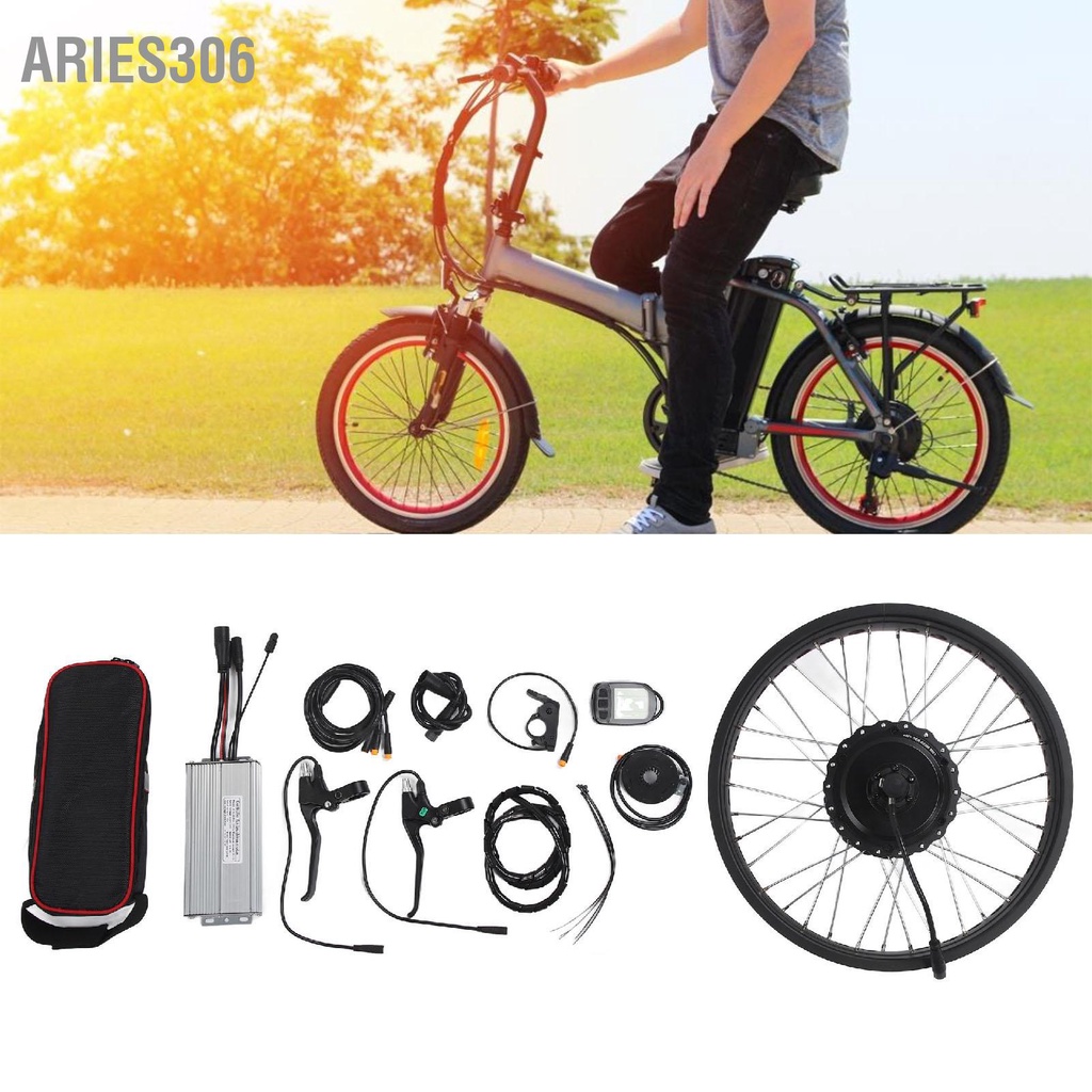 Aries306 48V 750W ไฟฟ้าจักรยานชุด 20in ล้อหลังไฟฟ้าจักรยานมอเตอร์ชุด Controller LCD5 แผงเบรคคันโยก Thumb คันเร่ง
