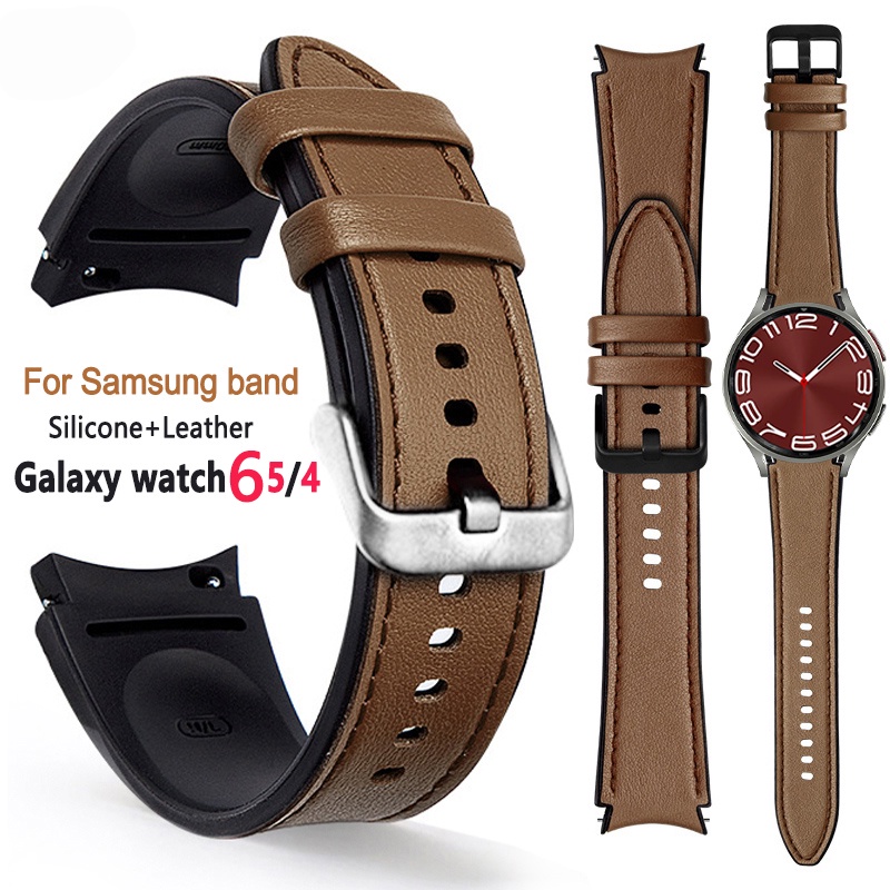 สายนาฬิกาข้อมือหนัง ซิลิโคน อุปกรณ์เสริม สําหรับ Samsung Galaxy Watch 6 Classic 43 มม. 47 มม. Samsung Galaxy Watch 4 5 6 40 มม. 44 มม. pro 45 มม. Classic 42 มม.