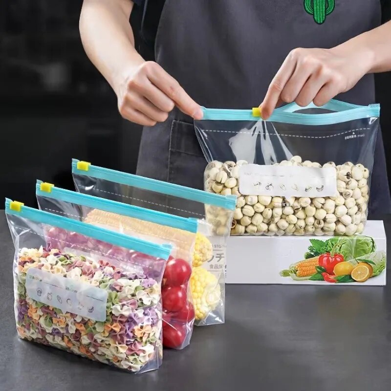 Wrap Plastic Ziplock Bags Food Storage Bags Reusable Refrigerator Organizer Fruit Grain Fresh-keepin