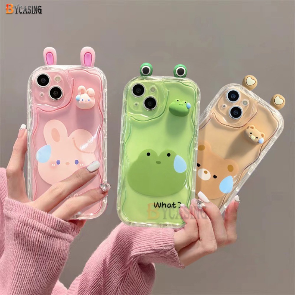 ตุ๊กตาหมี กระต่าย กบ 3D ขอบหยัก สําหรับ Realme Note 50 C51 C53 C35 11 8i 5i 7i 9i C11 C15 C25 C17 C55 6i 5 C31 C30 C25Y C33 C20 C12 C3 C1 C21Y C2 เคสโดย