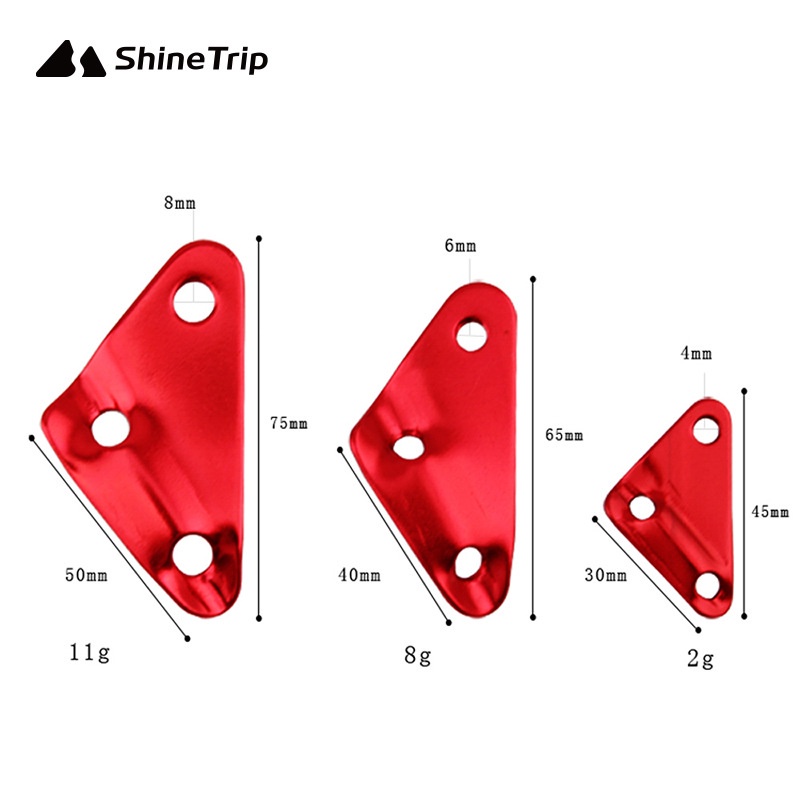Shinetrip ตัวรั้งเชือก ตัวล็อคเชือก ตัวปรับระยะ อลูมิเนี่ยม ทรงสามเหลี่ยม ขนาด 8-4 mm