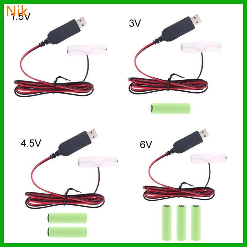 สายเคเบิ้ลแบตเตอรี่ Type-C USB to 1 5-6V AA Dummy-Battery Eliminator สําหรับวิทยุ ไฟ LED ของเล่น