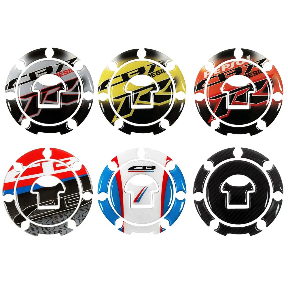 3D Carbon Fiber Motorcycle Fuel Tank Sticker Gas Cap Protector Decals For Honda RVF VFR CBR 250 400 