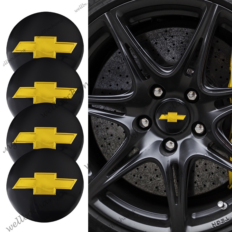 4 ชิ้นโลหะสัญลักษณ์รถล้อ Hub Center Cap สติกเกอร์สําหรับ Chevrolet Trax Sonic Cruze Malibu Tahoe Impala Equinox Suburban Traverse
