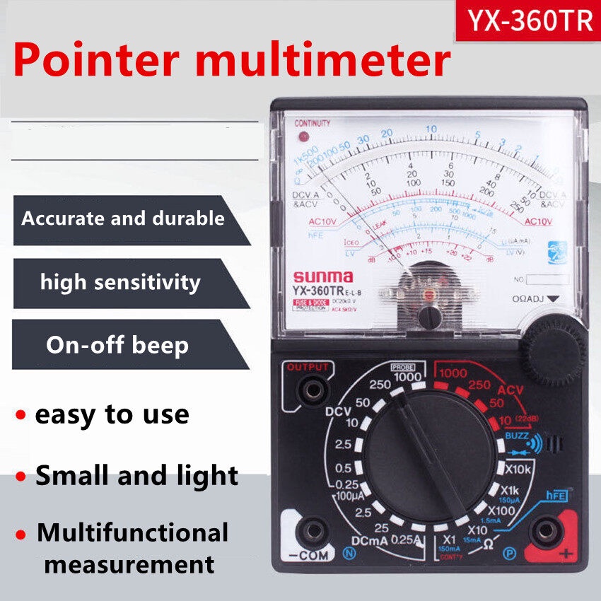 ดิจิตอล 【ของแท้】มัลติมิเตอร์ มิเตอร์วัดไฟ แบบเข็ม Sunwa meter YX-360TR โอม มิเตอร์ โวลมิเตอร์