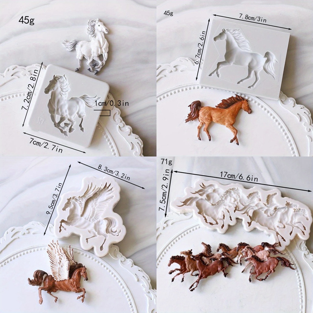 วิ ่ งม ้ าช ็ อกโกแลตแม ่ พิมพ ์ 3D ซิลิโคน Pegasus Horse Candy Fondant แม ่ พิมพ ์ สําหรับ DIY เค ้ กตกแต ่ งเบเกอรี ่ เครื ่ องมือ