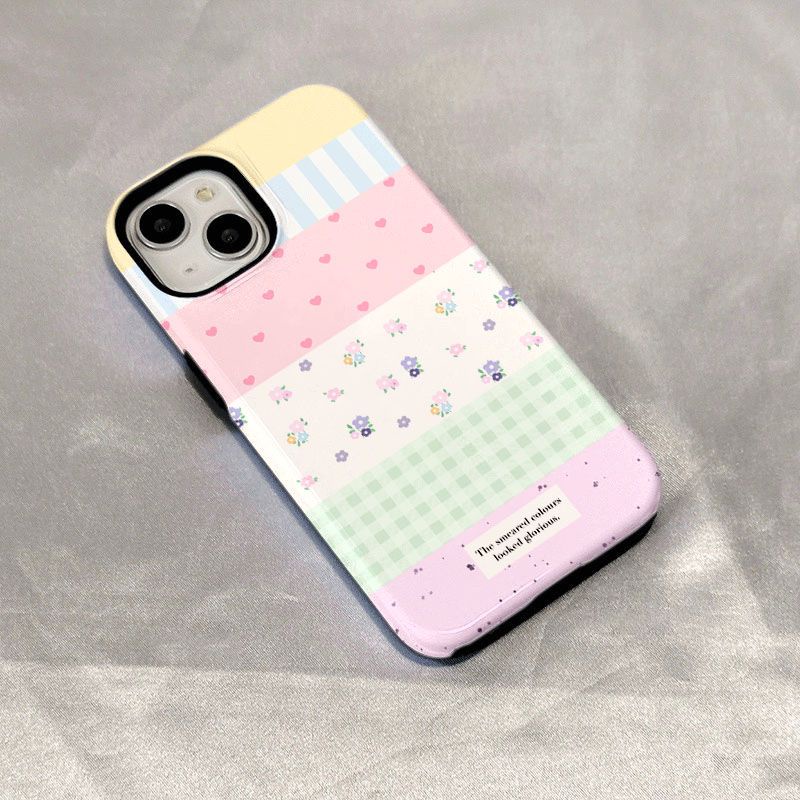 เคสโทรศัพท์มือถือ ลายวาฟเฟิล สวน สองชั้น สําหรับ iPhone11 12 13 14 15 15Pro 12Promax 13Promax 14Prom