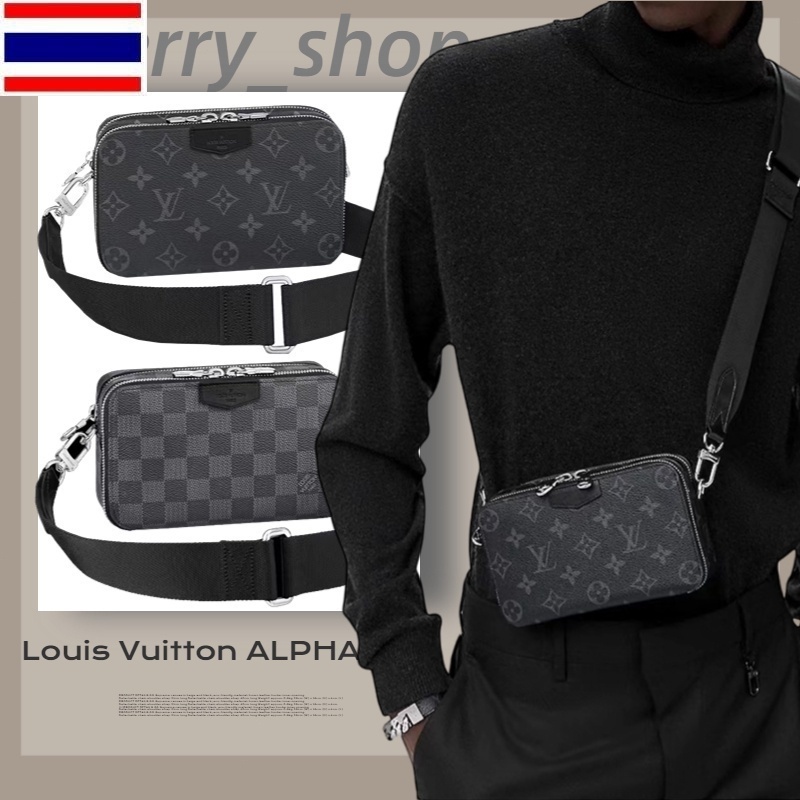 New 🔥Hot🍒Louis Vuitton ALPHA กระเป๋าสะพายข้างผู้ชาย /กระเป๋าสะพาย/กระเป๋ากล่อง M80741 H1JF