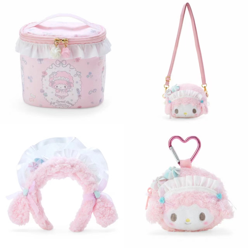 My Melody Lamb Piano Seris กระเป๋าสะพายไหล่ ผ้ากํามะหยี่ขนนิ่ม สําหรับใส่เครื่องสําอาง เหรียญ กิ๊บติดผม