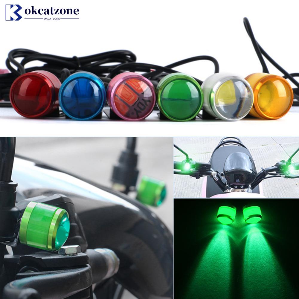 Okcatzone ไฟกระพริบกลางวัน LED 5W DC12V พร้อมตัวยึด สําหรับรถจักรยานยนต์ 2 ชิ้น C9K9