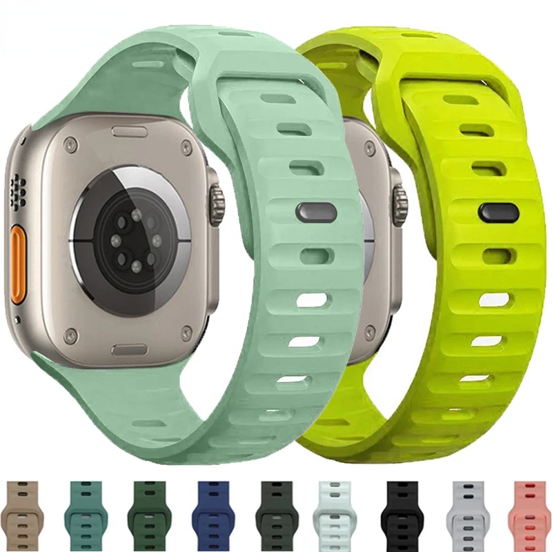 สายนาฬิกาข้อมือซิลิโคน แบบเปลี่ยน สําหรับ Apple watch Ultra 2 49 มม. 44 มม. 40 มม. 45 มม. 41 มม. 42 มม. 38 มม. 44 45 มม. i watch series 9 7 se 3 4 5 6 8