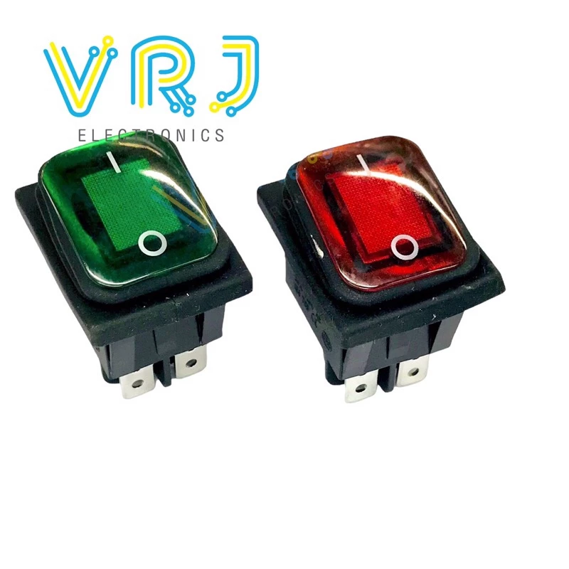 Switch สวิตช์กันน้ำ รุ่น RL-2-2*1 ON OFF 4ขา 16A/250VAC-20A/125VAC มีไฟ 12-24VDC และ 220VAC