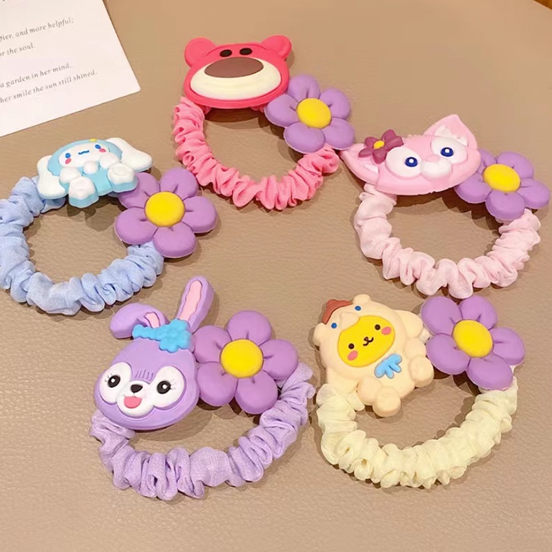 ส่งเร็ว ยางรัดผม ลายการ์ตูน สีแคนดี้น่ารัก มี5สี ความยืดหยุ่นสูง สไตล์ญี่ปุ่น และเกาหลี สไตล์เกาหลี เด็กเด็กทารกราคาถูกท