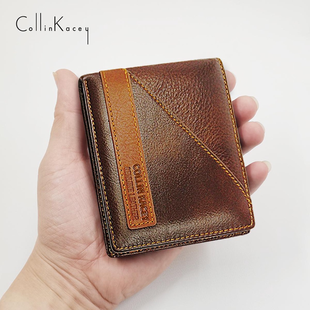 (แจกโค้ด30%กรอก INC479GW ช่องโค้ดช้อปปี้)CollinKacey A17 กระเป๋าสตางค์ผู้ชายหนังแท้ใบสั้น ซื้อกระเป๋าสตางค์แถมฟรีเข็มขัด
