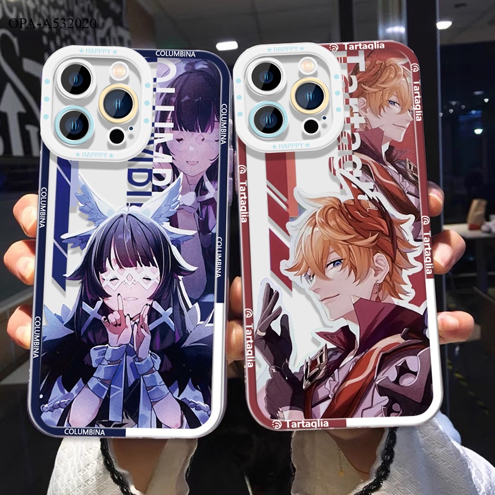 OPPO A15 A15S A7 A5S A12 A9 A5 A31 A73 A55 A54 A53 A33 2020 เคสออปโป้ สำหรับ Case Shockproof Silicone Genshin Impact เคสโทรศัพท์ Transparent Angel Eyes Cover