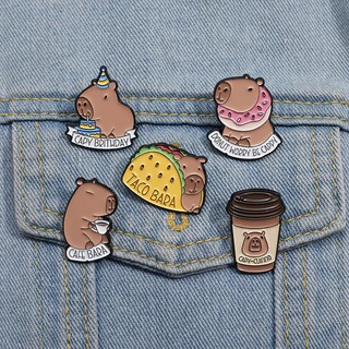 เข็มกลัด รูปการ์ตูนสัตว์น่ารัก Capybara ของขวัญสําหรับเพื่อน