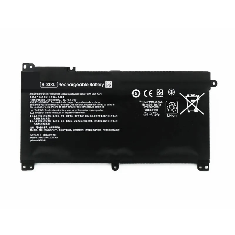 New BI03XL Laptop Battery for HP Pavilion X360 TPN-W118 13-U100TU U113TU U169TU HSTNN-UB6W Stream 14
