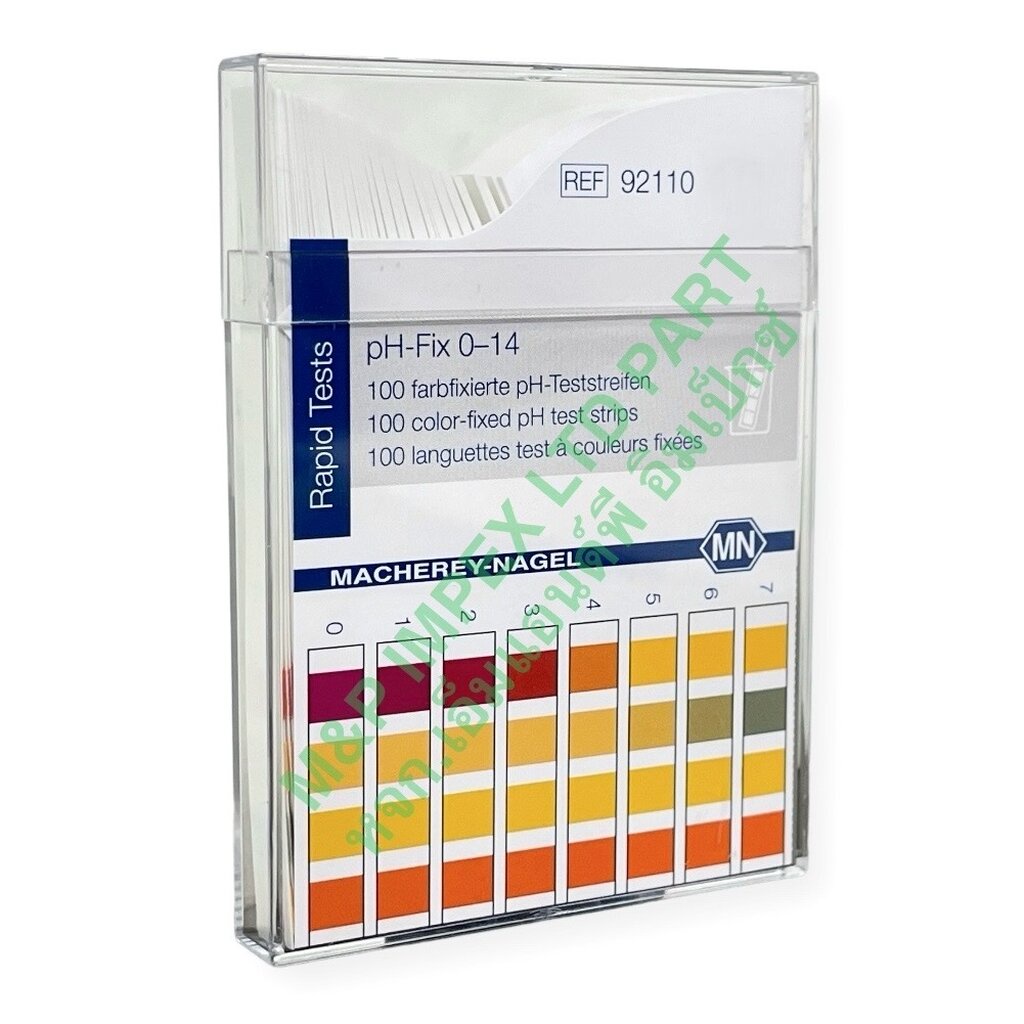 Macherey-Nagel™ แผ่นทดสอบค่า pH 0-14, (pH Test Strips, 4 pad), 100 แผ่น/กล่อง