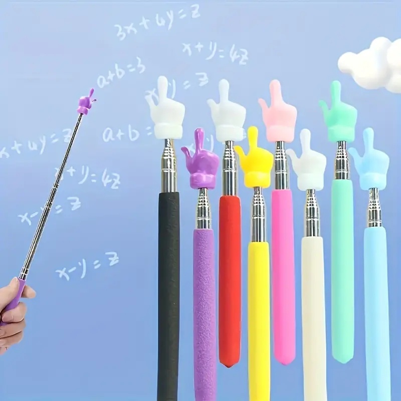 Telescopic Teacher Pointer Stick ขยาย Hand Pointer Finger Pointer Stick Presenter ตัวชี้ไวท์บอร์ดสํา