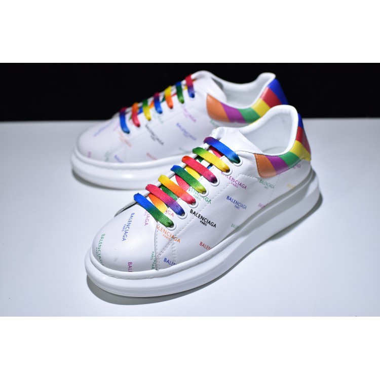 Balenciaga รองเท้าแพลตฟอร์ม ลายโลโก้ Balenciaga Rainbow Tail MC Queen คุณภาพสูง