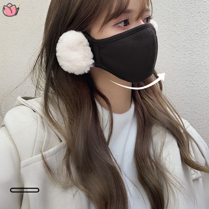2-in-1 หน้ากากปิดหู กันลม ให้ความอบอุ่น ไร้แรงกด กันลม เหมาะกับฤดูหนาว สําหรับขี่รถจักรยานยนต์กลางแจ้ง