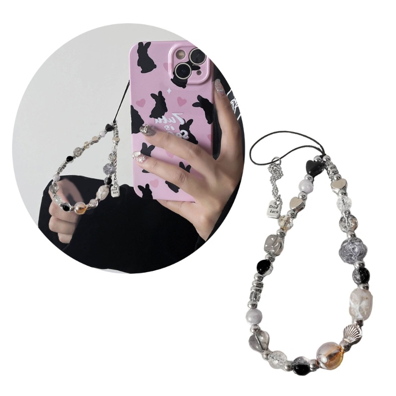 Mya Trend Y2K Heart Phone Charm Strap พร้อมจี้ลูกปัดดอกไม้สําหรับอุปกรณ์เสริม