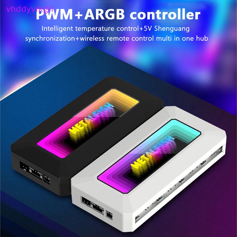 Vhdd ARGB All In One ฮับแยกพัดลมระบายความร้อน พร้อม 4Pin PWM สําหรับหม้อน้ํา CPU คอมพิวเตอร์ 5V 3Pin ไฟ LED และรีโมตคอนโทรล TH