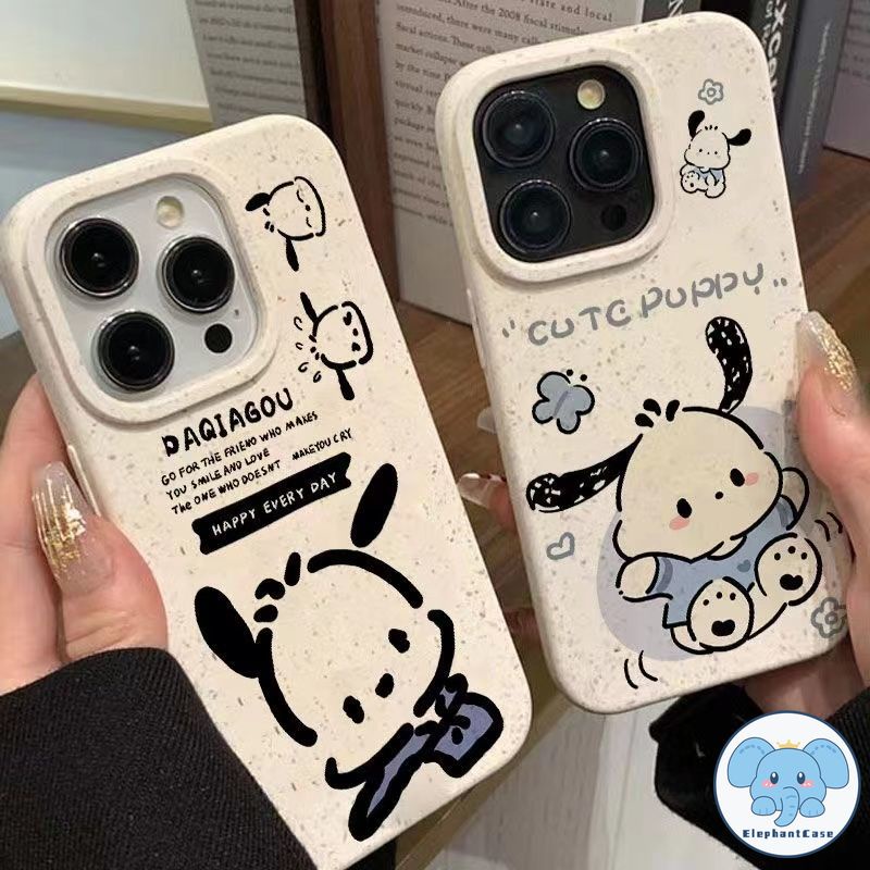 กรณีลูกสุนัขน่ารัก iPhone 11 13 14 12 15 Pro Max X XR XS MAX 7 8 6 Plus กรณีน่ารักและมีความสุขของ Sanrio Pochacco
