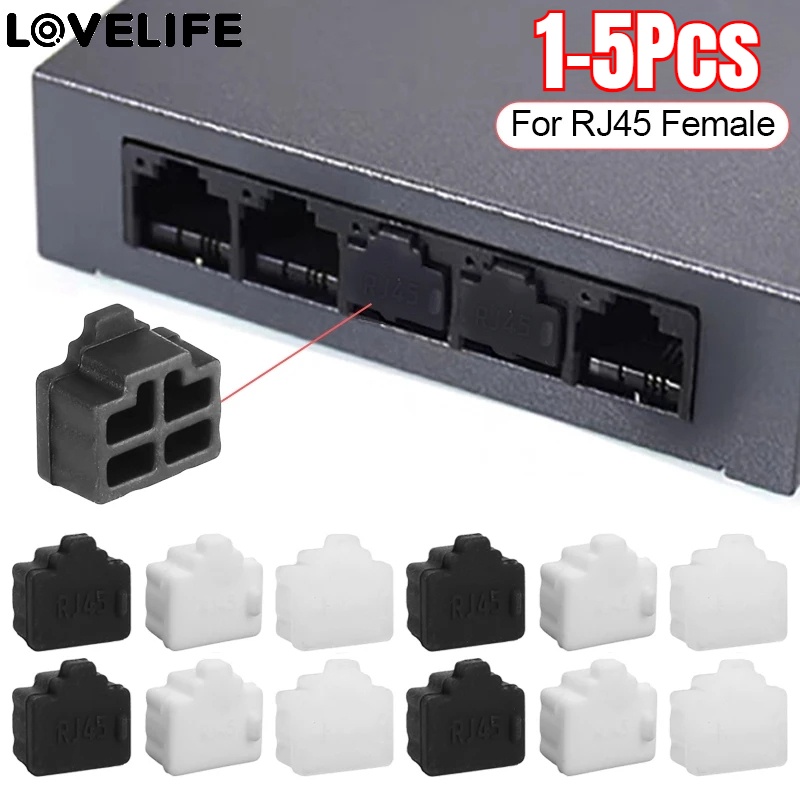 แผ่นซิลิโคนกันฝุ่น RJ45 Female Port Dust Plug - RJ45 อุปกรณ์เสริมสําหรับ TV Computer Router