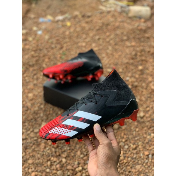 รองเท้าสตั๊ด Adidas predator 20.1  สีดำ แดง แฟชั่น