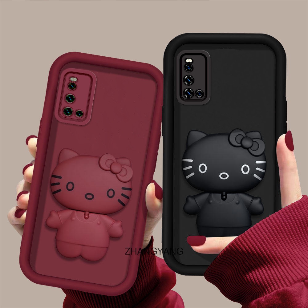 เคส vivo v17 v19 ใหม่ TPU นิ่ม เคสแฟชั่นน่ารัก แมว เคสโทรศัพท์มาพร้อมขาตั้ง เลนส์ครอบคลุมเต็มรูปแบบ และป้องกันการตกกระแทก