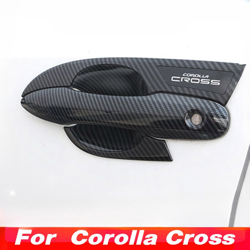 Toyota Corolla Cross 2020-2026 ฝาครอบมือจับประตูรถยนต์ฝาครอบชามประตู ABS คาร์บอนไฟเบอร์อุปกรณ์ตกแต่งภายนอก Body Kit