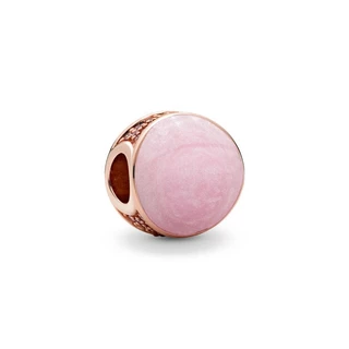 ใหม่ Charms สร้อยข้อมือ 925 จี้เงินสเตอร์ลิงคลิป evil eye gold letter stopper สีชมพู series Heart จี้ลูกปัด