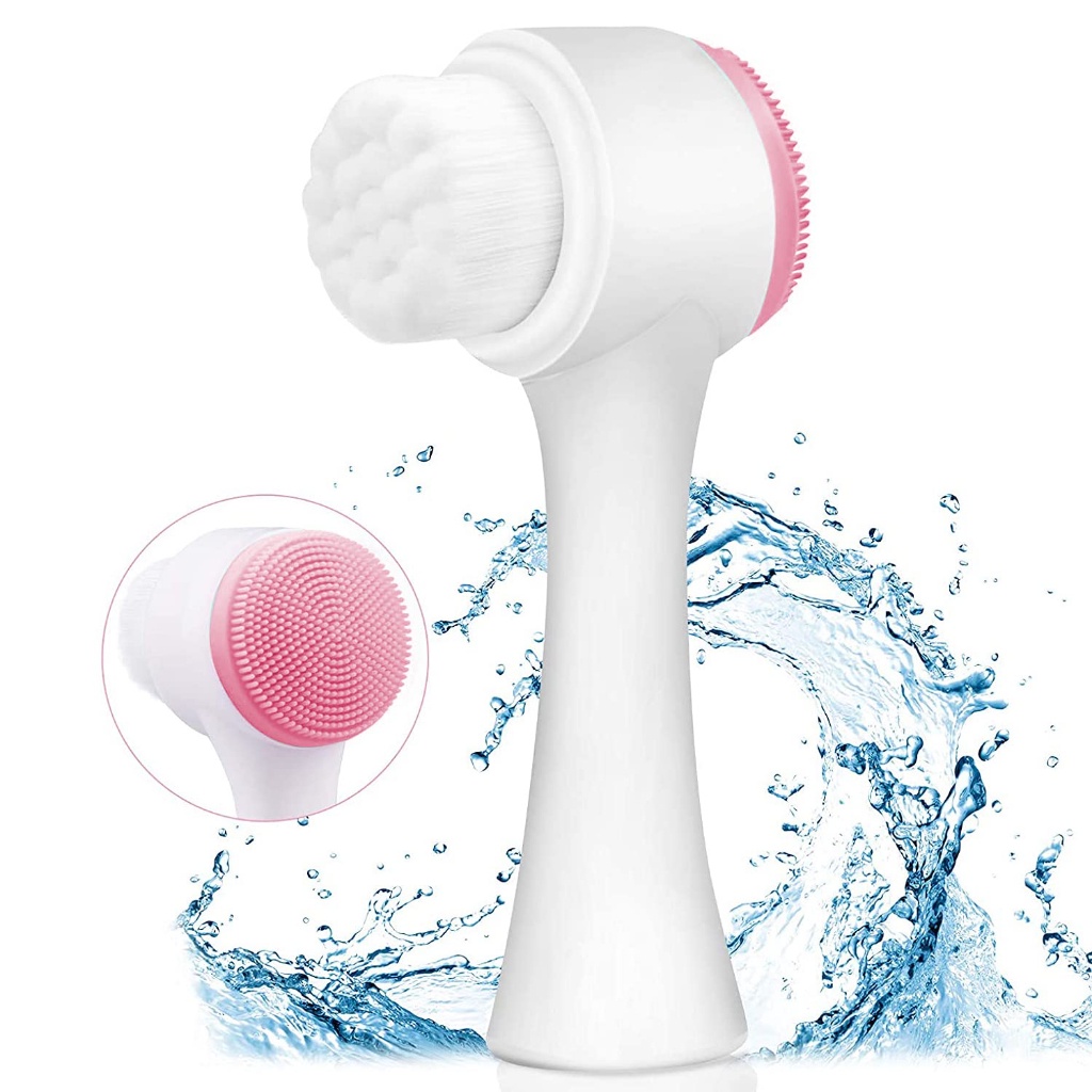 แปรงล้างหน้า ขนนุ่ม 2หัว Face Wash Brush