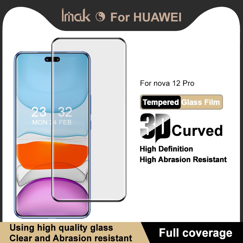 ของแท้ ฟิล์มกระจกนิรภัยกันรอยหน้าจอ 3D แบบโค้ง สําหรับ Huawei Nova 12 Ultra Nova12 Pro