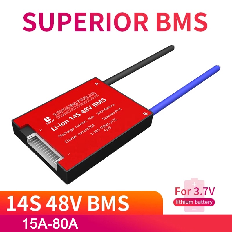Bms บอร์ดป้องกันแบตเตอรี่ 14S 48V 15A-80A 18650