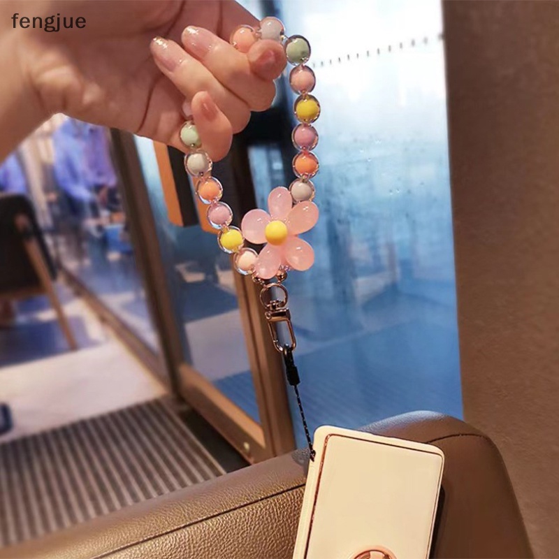 Fengjue สายคล้องโทรศัพท์มือถือ ประดับลูกปัดคริสตัล สีมาการอง แฮนด์เมด ป้องกันการสูญหาย 1 ชิ้น