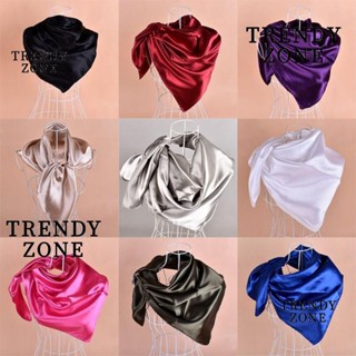 Trendyzone ผ้าพันคอ ผ้าซาติน ทรงสี่เหลี่ยม ขนาด 90*90 ซม. สํ…