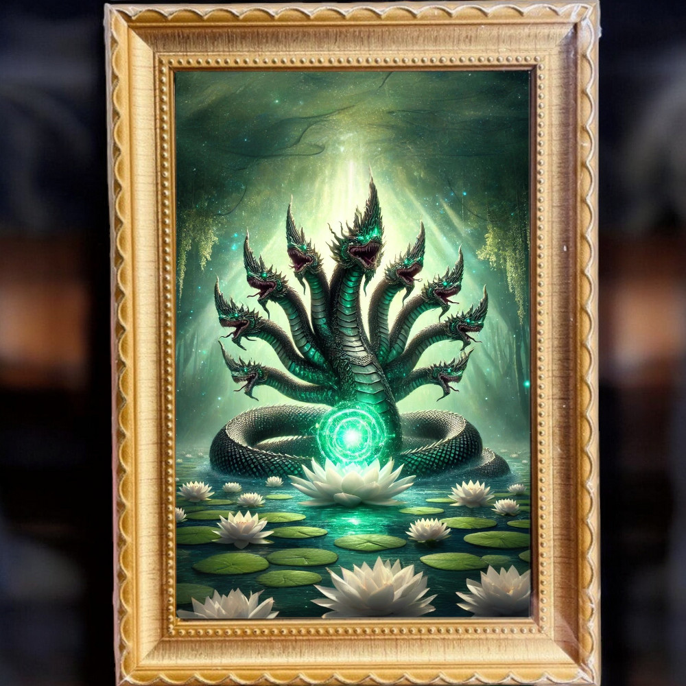 ภาพมงคล  รูปโปสเตอร์  รูปพญานาค รูปภาพพญานาคราช พญานาค 7 เศียร ไม่มีกรอบ PY1