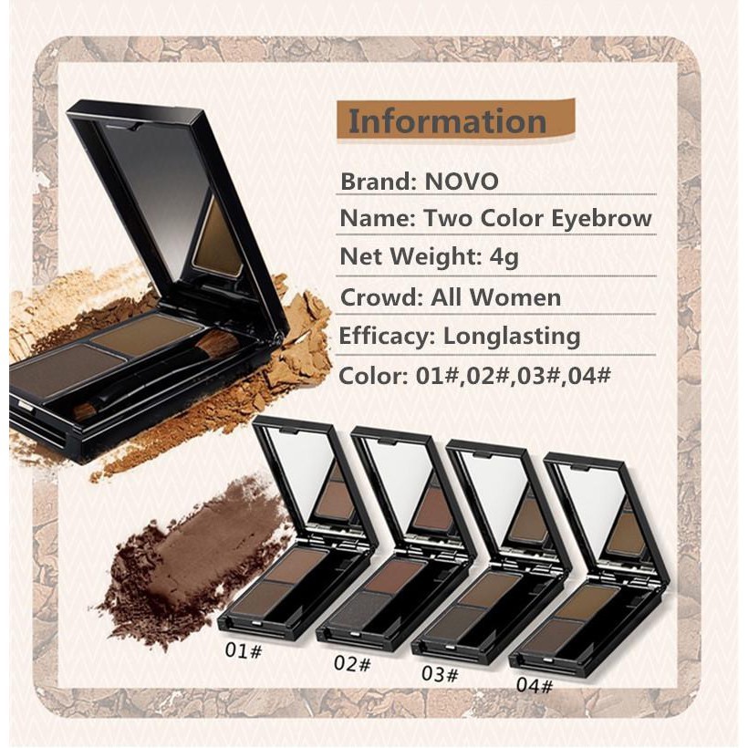 *ส่งจากไทย* novo designing eyebrow ตลับเขียนคิ้วแบบฝุ่น เขียนคิ้วกันน้ำ เขียนคิ้วติดทน รหัสสินค้า 46025