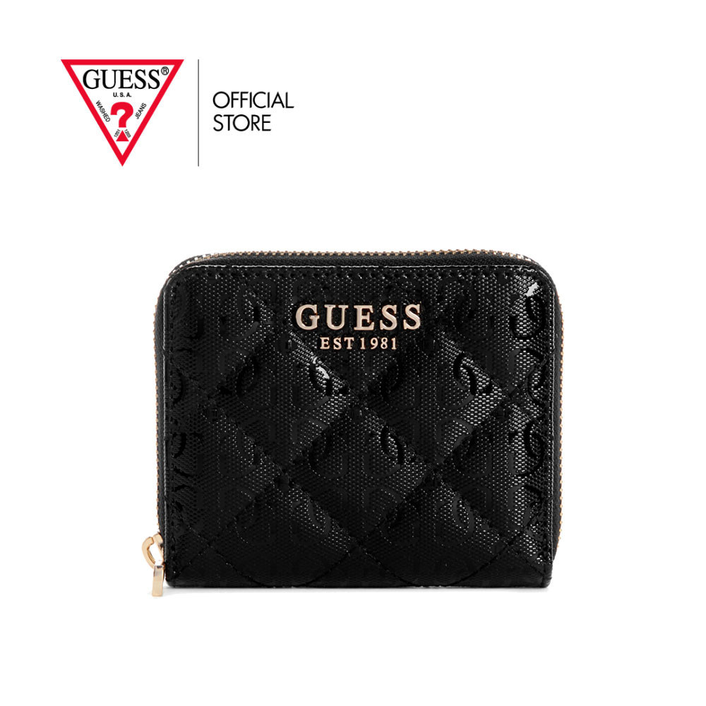 GUESS กระเป๋าสตางค์ผู้หญิง รุ่น GG8500137 LAUREL SLG SMALL ZIP AROUND สีดำ